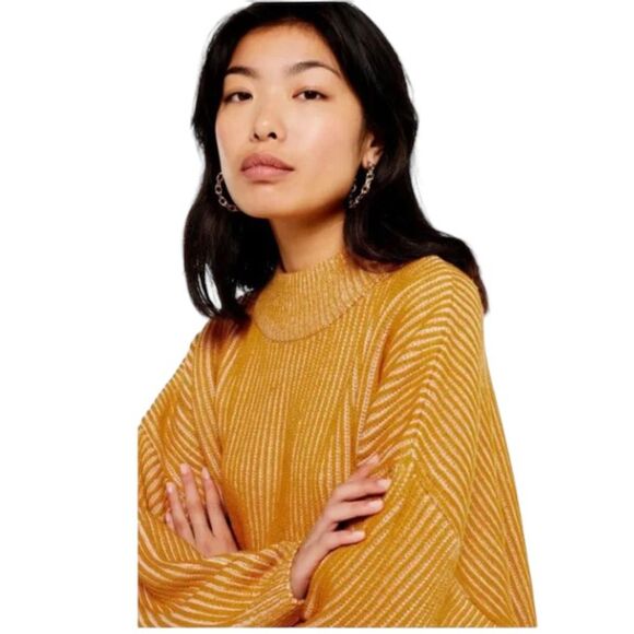 Topshop Oversized Slouchy Relaxed Fit Drop Shoulder Cozy Mock Neck Sweater 4-6 - Picture 3 of 15